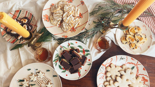 cookies on holiday plates