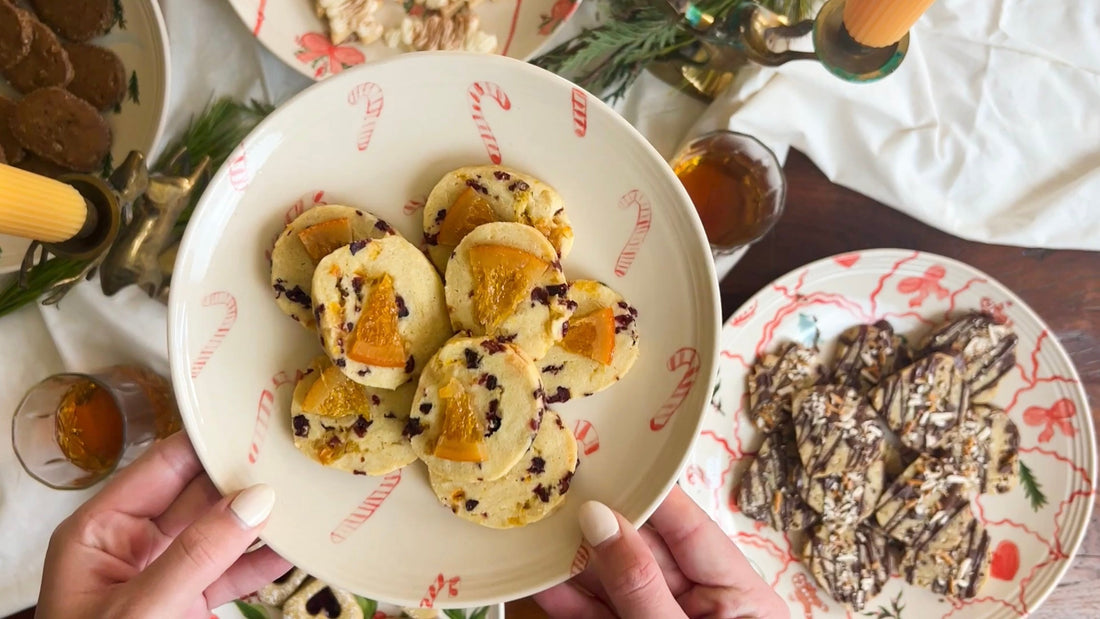 cookies on holiday plates