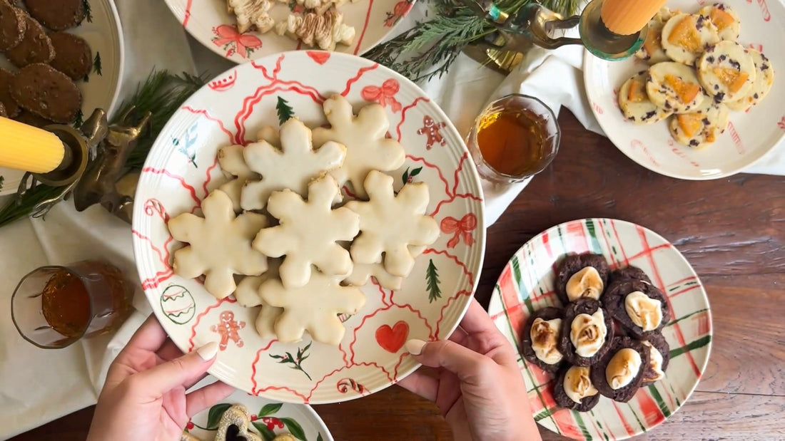 cookies on holiday plates