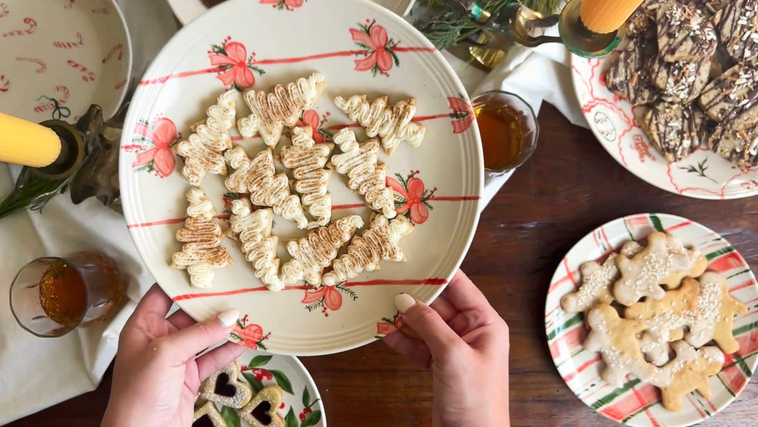 cookies on holiday plates