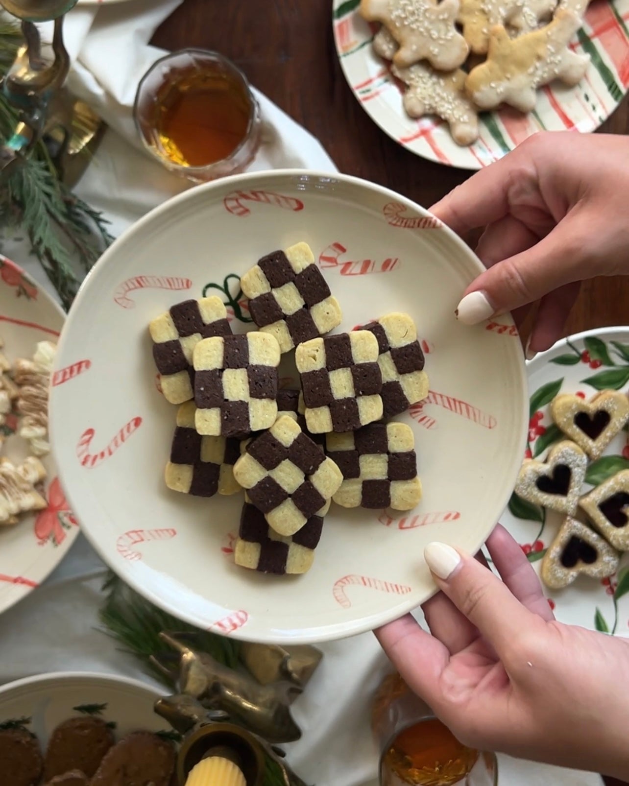 Candy Cane Cookie Plate