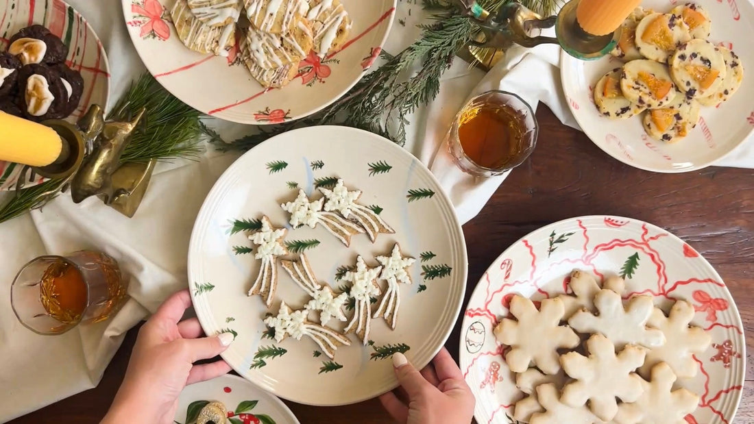 cookies on holiday plates