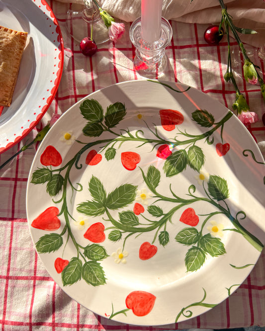 Strawberry Hearts Appetizer Plate