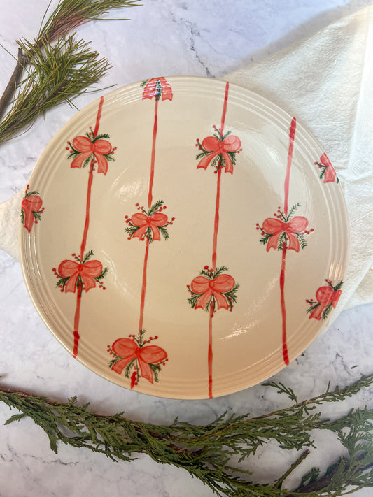 Bows and Holly Cookie Plate